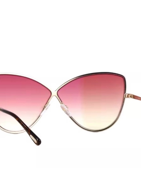 TOM FORD ELISE-02 TF569 28T Sunglasses Rose Gold Cat-Eye Pink Gradient Italy
